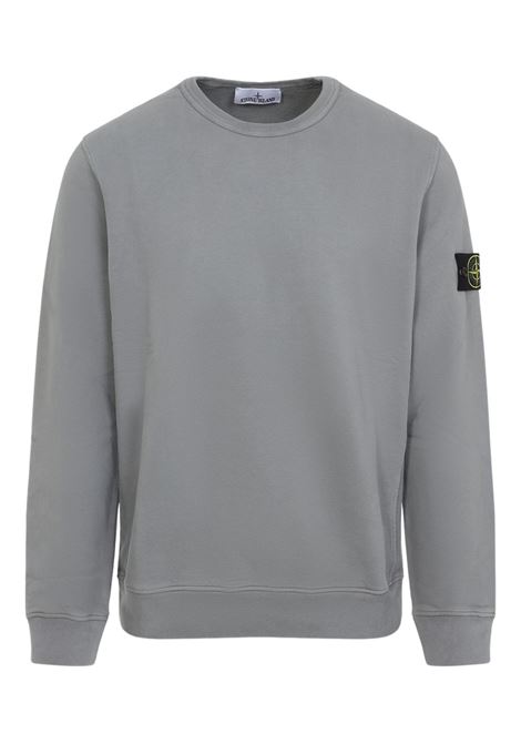 brushed organic cotton fleece sweatshirt man cement STONE ISLAND | K2S15 6100028 S0A20V006B